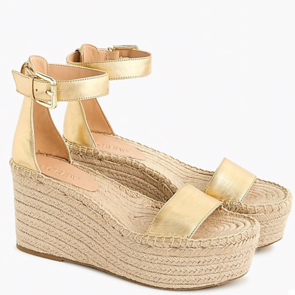 gold platform espadrilles